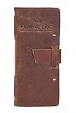 Tolredo Handcrafted Made in Canada Top Grain Cow Leather Fishing Logbook Hunting Journal Records Date Time Location Weather Condition Acid Free 96 Pages (8.3"X4")