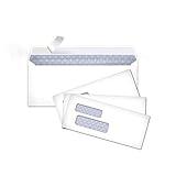 Amazon Basics #9 Envelopes with Peel and Seal, Double Window, Security Tinted, 500-Pack, 1 X 3.88 X 8.8 Inch, White