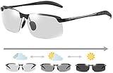 Jowxsx White-black Polarized Photochromic Sunglasses UV400 Sports Sunglasses Day and Night Driving Glasses Ultra-Light Sun Glasses Eyewear Cycling Glasses and Goggles