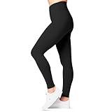 SATINA High Waisted Leggings for Women - Full Length Yoga Pants in One or Plus Size - Buttery Soft Fabric with Tummy Control, Gym Workout Black Leggings - Comfortable for Casual, Dressy or Sporty Wear