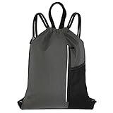 HOLYLUCK Men & Women Outdoor Sport Gym Sack Waterproof Drawstring Backpack Bag (dark grey)