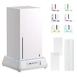 Cooling Fan for Xbox Series X Mviioe Xbox Series X Cooling Stand with LED Indicator, Extra Big Turbo Fan, USB 2.0 Ports, Dust Cover Filters (Only Compatible with Xbox Series x) (White)