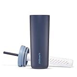 LifeStraw Go Series Tumbler – Double Wall Insulated Stainless Steel Water Filter, Aegean Sea, Designed for Everyday Use, Removes Bacteria, Parasites, Microplastics, and Improves Taste