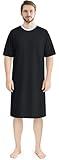 Utopia Care Men's Hospital Gown Soft and Comfortable Patient Gown X-Small-Small Black