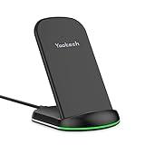 Yootech Wireless Charger,10W Max Wireless Charging Stand, Compatible with iPhone 16/16 Plus/16 Pro Max/15/15 Plus/15 Pro Max/14/13/SE 2022/12/11/X/8, Galaxy S22/S21/S20/S10(No AC Adapter)