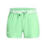 Under Armour Girls Play Up Solid Shorts, (350) Matrix Green / / White, Youth X-Large