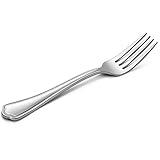 Dinner Forks Set of 12, E-far 7.9 Inch Stainless Steel Forks for Home, Kitchen or Restaurant, Non-toxic & Mirror Polished, Scalloped Edge & Dishwasher Safe