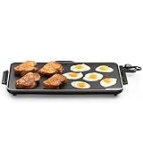 Presto 22-Inch Extra Large Griddle, 22"x 13", Low Profile Design, Ceramic Nonstick, Black 07072 Slimline