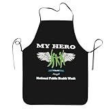 My Hero Is Now My Angel National Public Health Week Aprons Adjustable for Men & Women Funny Vintage Apron for Kitchen Cooking BBQ Chores Unisex 20.5"x28.4"