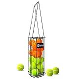 Pickleball&Tennis Ball Hoppers, Tennis Ball Hopper basket for Picking and Storage,, Sturdy Lightweight Structure Tennis Pick-up Can Accommodate 16 Pickleballs or 24 Tennis Balls(no assembly required)