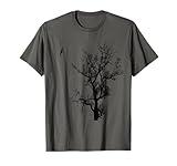 We Love Trees Birds and Nature 'Tree and bird' Tee Nature Black Graphic T-Shirt