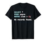 SQL Query Funny SQL Database Admin Programmer T-Shirt