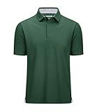 MAGCOMSEN Polo Shirts for Men Short Sleeve Golf Shirts Cooling Shirts Work Polo Shirts Collared Shirt Casual T Shirts Summer Tops Dark Green, XXL