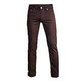 Minimal Apparel Men's Trendy Skinny Slim Fit Jeans, Brown