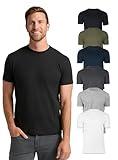 True Classic Mens T-Shirts – Short Sleeve Crew Neck T Shirts for Man, Cotton Blend Plain Novelty Men's T-Shirts, Pack of 6, Variety, XL