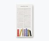 RIFLE PAPER CO. Cookbooks Market Pad, 8.5" L x 4.25" W, 65 Tear-Off Pages, Features an Attachable Magnet, Warm White Paper Text, Unique Hand-Painted Design