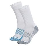 Copper Fit Crew Sport Socks-2 Pack, White, Large/X-Large