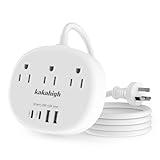 Australia Power Plug Adapter, New Zealand Power Adapter with 3 American Outlets 4 USB Ports (2 USB-C) Total 24W, Type I Plug Adapter for USA to Australia, Argentina, China, 4.2FT