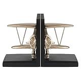 ZGYLin Aviation Decor Pilots Gifts,Airplane Decor Pilot Gifts for Men,Airplane Propeller Bookends Set for Aviation Lovers,Rustic Home Accessories Office Tudy Room Library Desktop Bookshelf