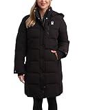 Spyder Women's Long Puffer Jacket - Insulated Full Length Windbreaker Long Down Coat Parka Jacket for Ladies (Sizes: S-XL), Size Large, Black