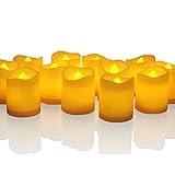 Novelty Place Battery Operated Flickering Flameless LED Votive Candles (Pack of 12)