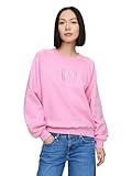 GAP womens Logo Raglan Crewneck Sweatshirt Sugar Pink S