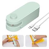 NEW VERSION - Mini Bag Sealer, 2 in 1 Chip Bag Resealer with Cutter, Bag Sealer Heat Seal, Portable Handheld Heat Sealer with Cutter for Snacks & Food Storage - USB Powered