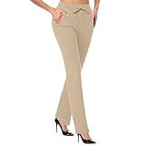 SHAOBGE Log into My Account Labor Day Deals Work Pants for Women 2024 Plus Size High Waist Stretch Soft Comfy Athletic Workout Yoga Pants Dress Pant Fashion Casual Business Trousers with Pockets