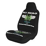 My Hero is Now My Angel National Public Health Week Car Seat Cover Car Seat Covers Full Set High Back Stretchy Bucket Seat Cover in Front 2 PCS