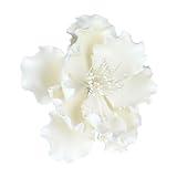 O'Creme Peony Gumpaste Flower 4-5 Inch, Set of 3 White - Edible Flowers for Cake Decorating - Sugar Paste Flower Decorations for Cakes, Cupcake Toppers - Birthday Party, Wedding, Valentines Day