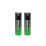CWUU 3.7V 18650 Rechargeable Battery, 3.7V 18650 Battery 9900mAh Button Top Type Batteries for Doorbells, Flashlights, Headlamps & More, 2 Pcs