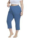 VOGUEMAX Women's Plus Size Comfy Capri Pants Loose Fit Summer Lounge Casual Yoga Capris with Pockets