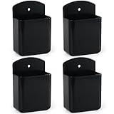 SIBRANT 4 Pcs Remote Control Holder Wall Mount, TV Controller Holder, Self Adhesive Remote Holder, Wall Pen Holder Storage Accessories for Home Office School (Black)