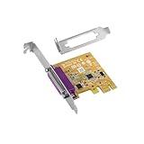XRIKUI PCIe to Parallel Port Card, 1-Port LPT Adapter with Native Controller, Supports ECP/EPP/SPP/BPP, Compatible with Windows/Linux/DOS