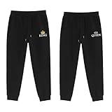 Couple Sweatpants for Him and Her Cotton King Queen Pants Bottoms Casual Jogging Training Fitness Gym One Piece