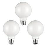 SD LUX G25 Vintage Globe Light Bulbs Dimmable Decorative LED Edison Bulbs 8W 1000lm (Equi. 100W), E26 Medium Base CRI>90 2700K Warm White (G25-White, New, 3)