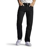 Lee Men's Regular Fit Straight Leg Jean, Double Black, 38W x 29L