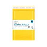 Kkbestpack Kraft Bubble Mailers #0, Self-Seal Padded Mailing Envelopes, Pack of 25, 6x9 Inches