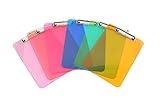Amazon Basics Colorful, Sturdy, Lightweight Plastic Clipboards, Pack of 6, Letter Size, Assorted Colors