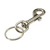 Lucky Line 3-1/2" Bolt Snap, mens , Nickel Plated Zinc with 1-1/8" Split Key Ring (4511)