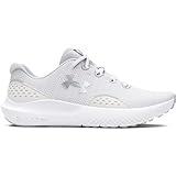 Under Armour Women's Charged Surge 4, (100) White/Distant Gray/Metallic Silver, 12, US