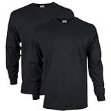 Gildan Men's Ultra Cotton Long Sleeve T-Shirt, Style G2400, Multipack, Black (2-Pack), Large