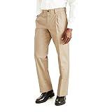 Dockers Men's Classic Fit Signature Khaki Lux Cotton Stretch Pants-Pleated (Regular and Big & Tall), Timberwolf, 38W x 32L