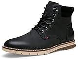 Vostey Boots for Men Casual Dress Boots Fashion Waterproof Men's Motorcycle Boots(BMY8035A Black 10.5)