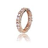 Azjachiny Moissanite Magnetology Lymphvity Ring, Magnetic Zircon Shaping Cross Full Moissanite Diamond Ring, Moissanite Rings for Women Weight Loss, Unclog Bloodstream and Lymph Nodes (Rose Gold, 9)
