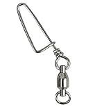 emma kites Fishing Swivel with Coastlock Snap Ball Bearing Solid Welded Ring Connector of Kite Line and Bridle Fishing Terminal Tackle Accessories (4# - 100lb - 20pcs)