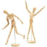 Bright Creations 2 Pack Posable Wooden Mannequin Figure for Drawing, Wood Human Model for Art (12 in)