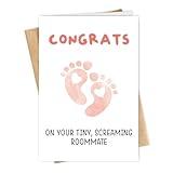MTDXSJZB Cute New Baby Card for New Dad Mom Friend, Lovely Baby Shower Card, Congratulations Babys Arrival Gift, Congrats Pregnancy Gift for Women Men