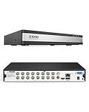 ZOSI H.265+ 1080P FHD 16 Channel DVR for Home Security Camera System with AI Human Vehicle Detection, Hybrid 4-in-1(Analog/AHD/TVI/CVI) Surveillance CCTV DVR Recorder, Remote Access, Email Alarm