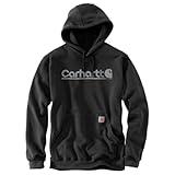 Carhartt Men's Rain DefenderLoose Fit Midweight Logo Graphic Sweatshirt, Carbon Heather, Large